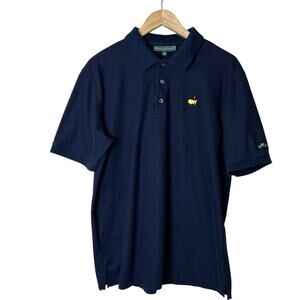 Masters Collection Men's Navy Short-Sleeve Golf Polo Augusta Logo XL Pima Cotton